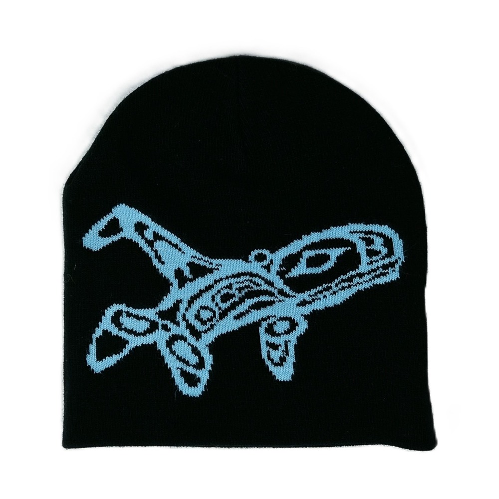 Native Motif Kelly Robinson Pacific Northwest Orca Reversible Knit Beanie Hat